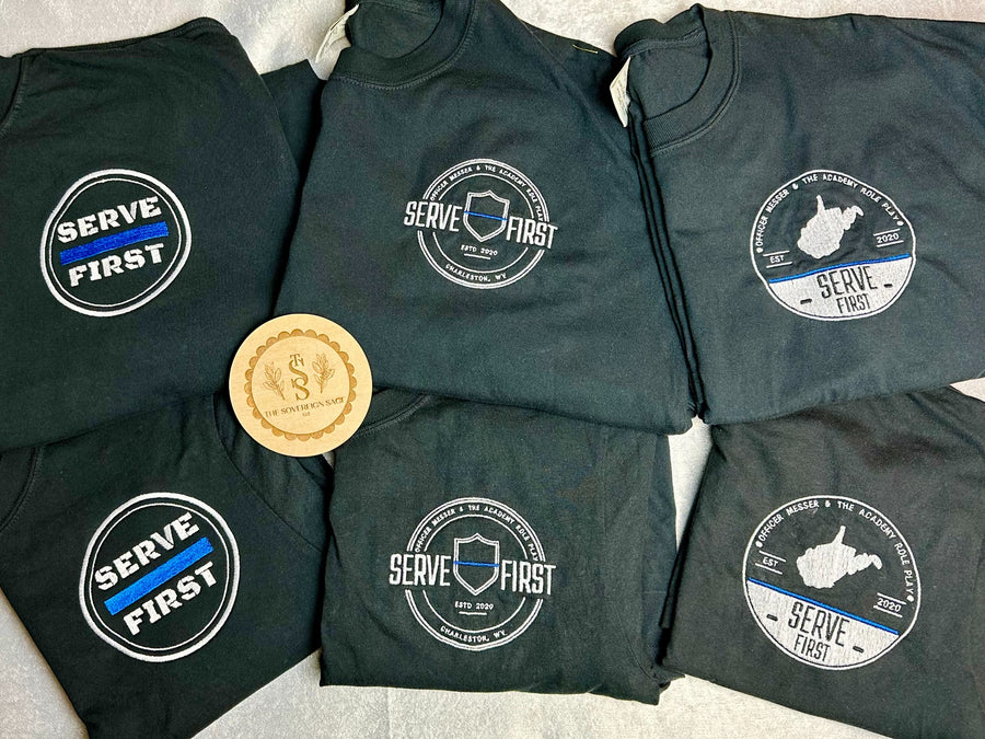 Serve First — Team apparel by The Sovereign Sage.