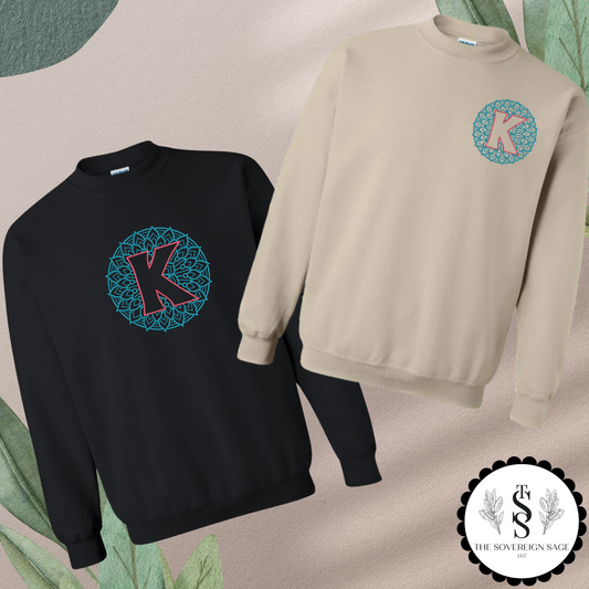 Adult Single Initial Monogram Crewneck